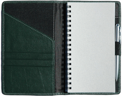 Green Leather Graph Paper Spiral Notebook